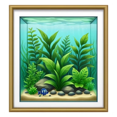 excessive green plants dense foliage in aquarium sticker