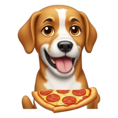 Dog eat pizza sticker