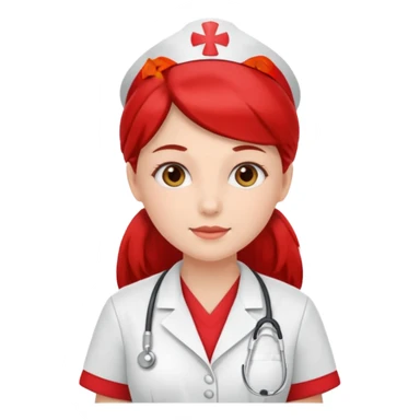 Nurse wearing red sticker