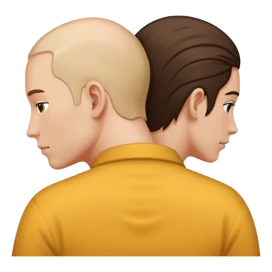 The back of two heads resting upon each other  sticker