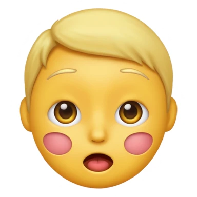 A normal shocked emoji (the one with the blush) and don't have the eyebrow make it yellow based like apple face emojis sticker