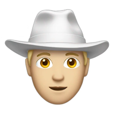 White man wearing a white pointy hat sticker