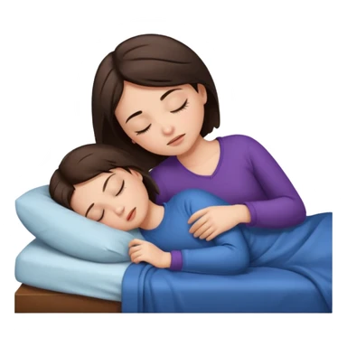 Brunette girl sleeping cut hair sticker