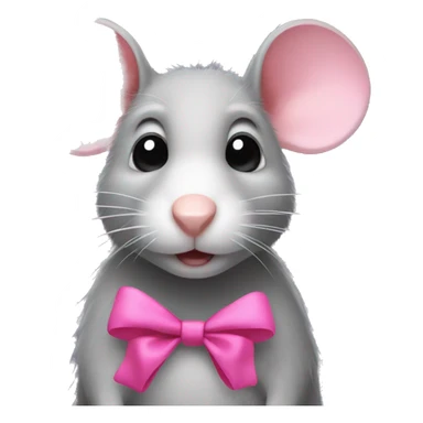 Rat with a pink bow on it  sticker