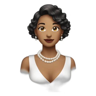 mi prima con un collar de perlas y tatuajes de piel blanca sticker