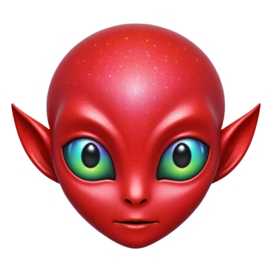 red glitter alien sticker