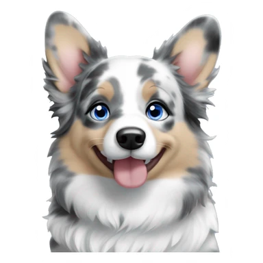Blue Merle girl corgi with a blue eyes sticker