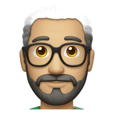 Homme sans cheveux avec de la barbe et une paire de lunettes sticker