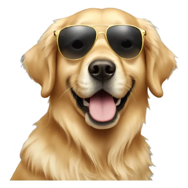 Golden Retriever with sunglasses  sticker