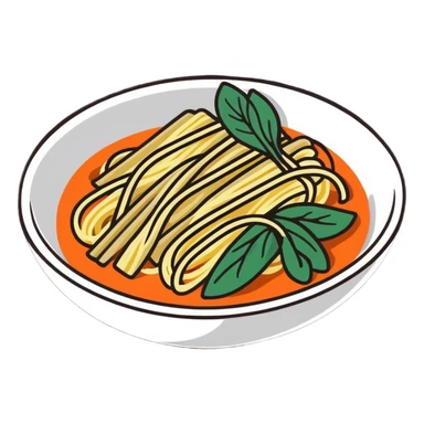 cold noodles, cartoonish sticker style sticker