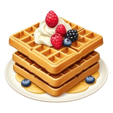 Waffles with milky cream and berries sticker