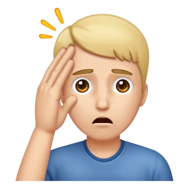 Shocked faint backwards with one hand on forehead sticker