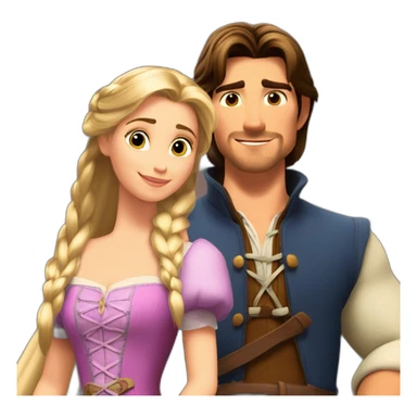 Rapunzel and Flynn Rider chilling sticker