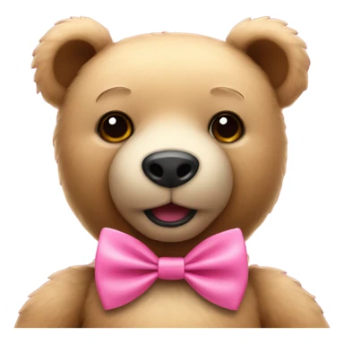 Teddy bear with pink bow tie sticker
