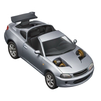 repair of a sport car with an open hood sticker