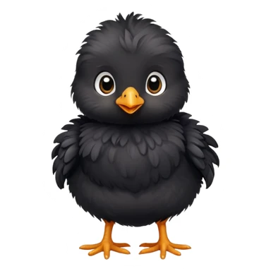 a black baby chick, cute black baby chicken sticker