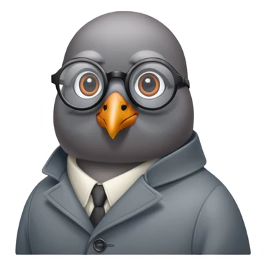 Pigeon with glasses and coat looking like a spy sticker