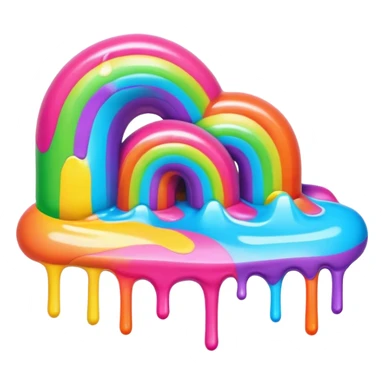 melting neon rainbow candy renaissance landscape sticker