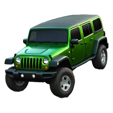 Realistic jeep wrangler 4door green  sticker