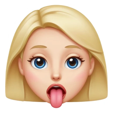 a blushing face with a tongue out and eyes rolling sticker