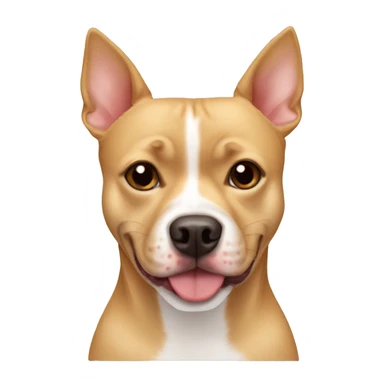 Pitbull mixed with a Pomeranian and chihuahua , blonde red and white, short legs long body sticker