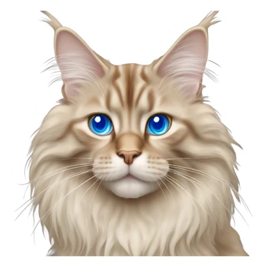 beige maine coon cat with blue eyes sticker