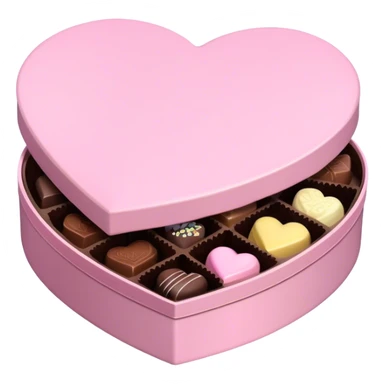 Pastel pink heart shaped box with chocolates in it sticker