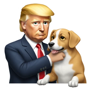 Donald trump petting dog sticker