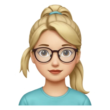 Ponytail Girl with Glasses sticker