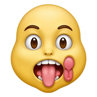 An emoji sticking there tongue out and chocking themselves  sticker