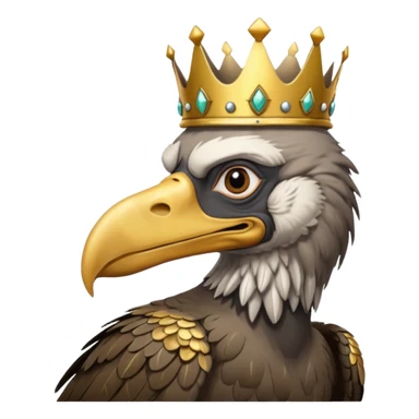 old vulture wearing crown  sticker