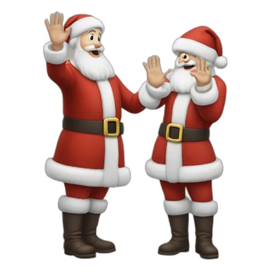 Full height Actively gesturing with hands pale skin Santa Claus sticker