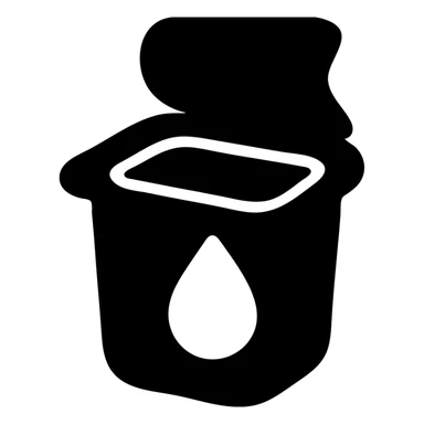 A sauce in a fast food packaging with a red background sticker