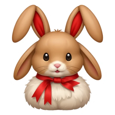 Light brown bunny with ribbon sticker