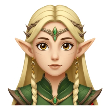 ESO female wood elf warrior with lashes and earrings sticker
