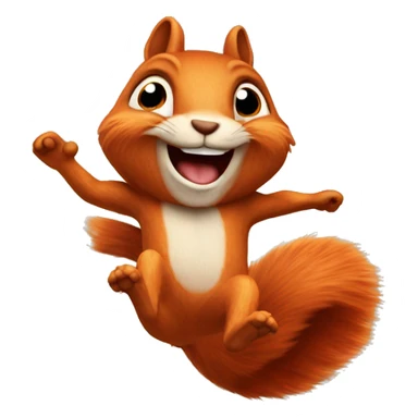 jumping orange burnt squirrel sticker