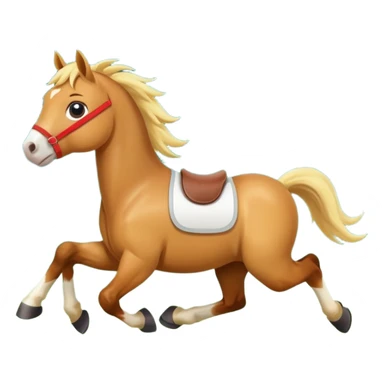 cute horse running on the grass with 2026 year label sticker