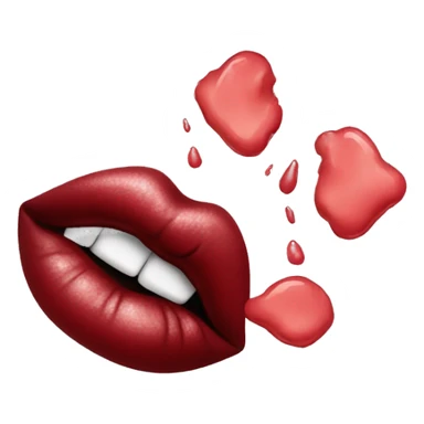 Blowing kisses with lipstick stain lip imprint  sticker
