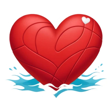 Natación  y voley en un corazón de color  sticker