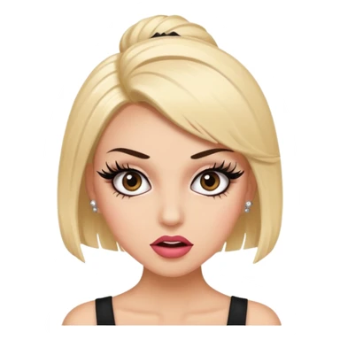 Girl with fake eyelashes and fake nails with feisty pose and sassy expression sticker