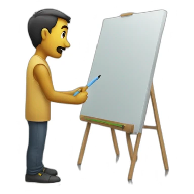 Man writing on a marker board sticker