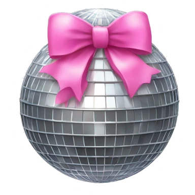 Disco ball with a pink bow on top sticker