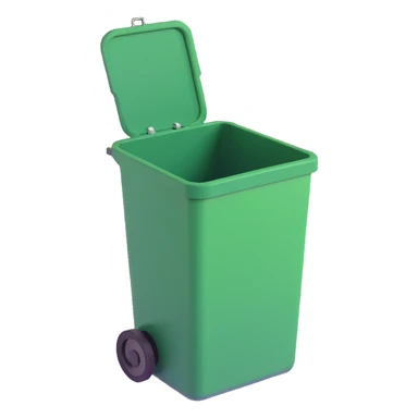 Draw a Pixar-style trash can. The view should be at an angle, as in the reference. Do not use the face, eye, and mouth. sticker