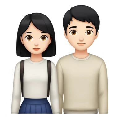 Two best friends one boy with black hair, one girl with black hair   sticker