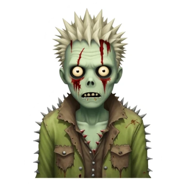 spiky haired zombie sticker
