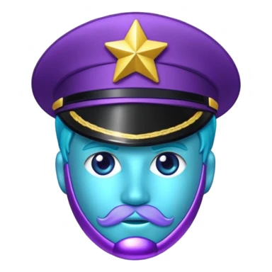glitter purple and cian pin officer sticker