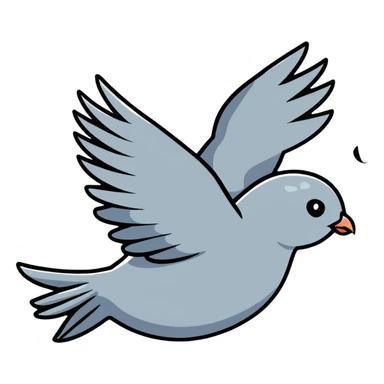 angry pigeon dive bombing sticker