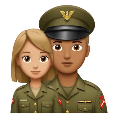 Army guy behind a girl sticker