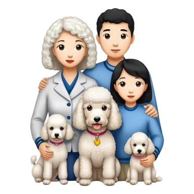 Asian Four Family and a white standard poodle sticker