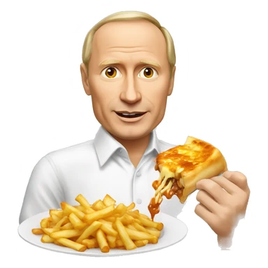 Vladimir Poutine qui mange une poutine sticker